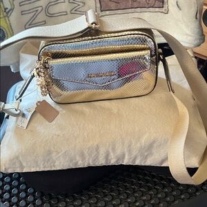 Michael Kors Gold and Silver Crossbody Bag